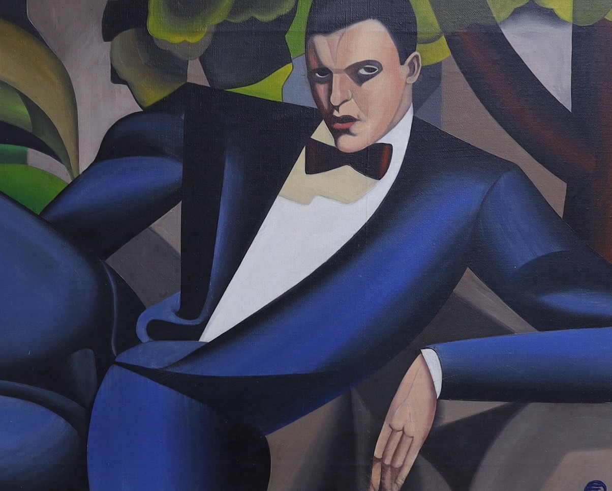 After Tamara de Lempicka, oil on canvas, 'Vue du Homme', bears monogram, 35 x 44.5cm